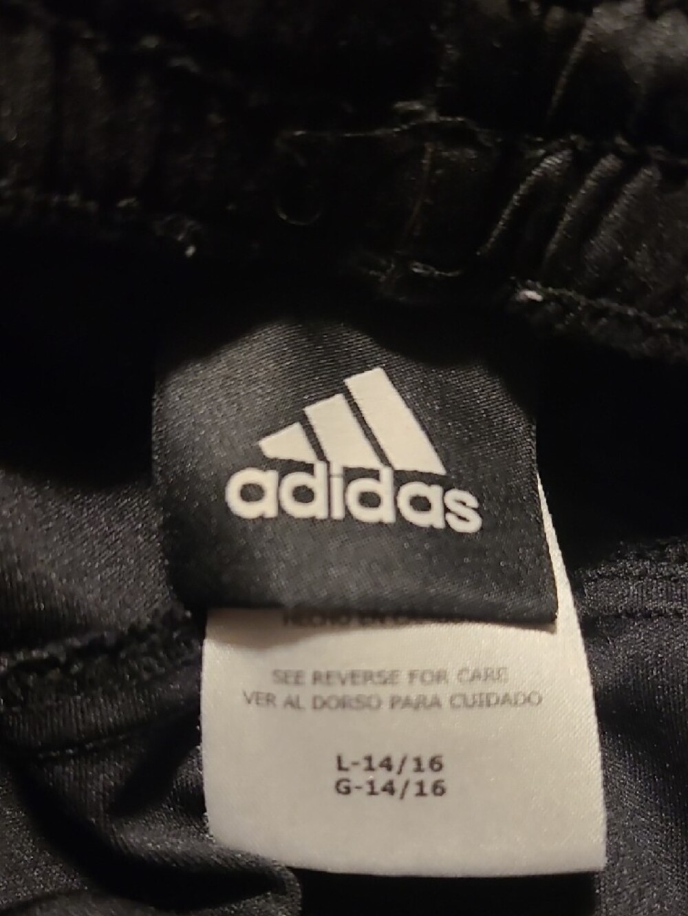 Adidas Black Active Track Pants with White Stripes - Boy's Large - Picture 4 of 8
